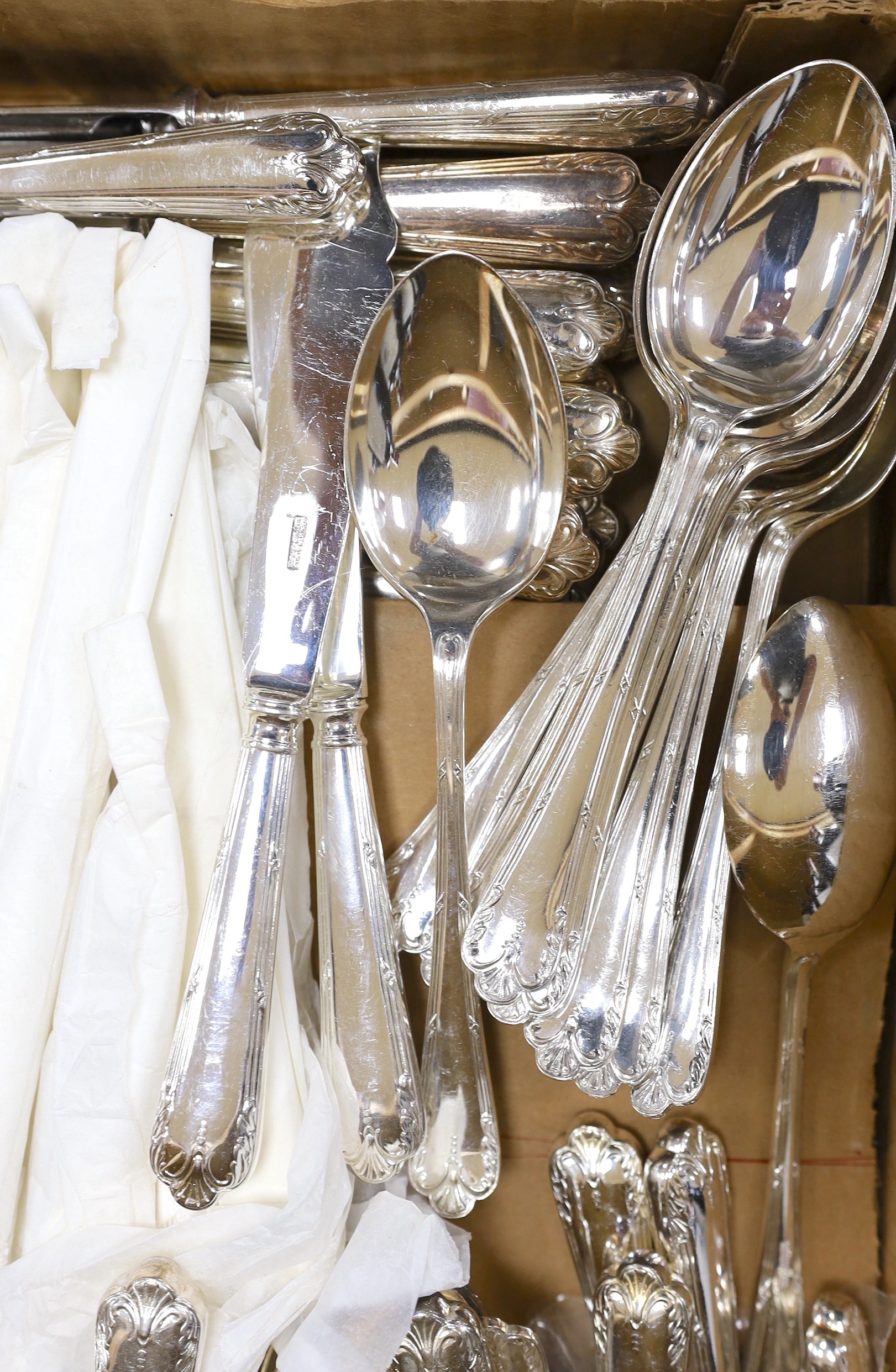 A suite of Roberts & Belk silver plated cutlery